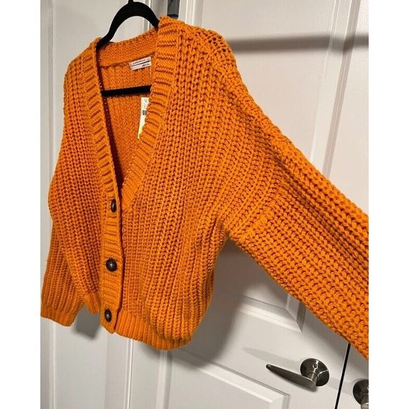 Anthropologie Weekend Cardigan SIZE M new orange color - Picture 9 of 12
